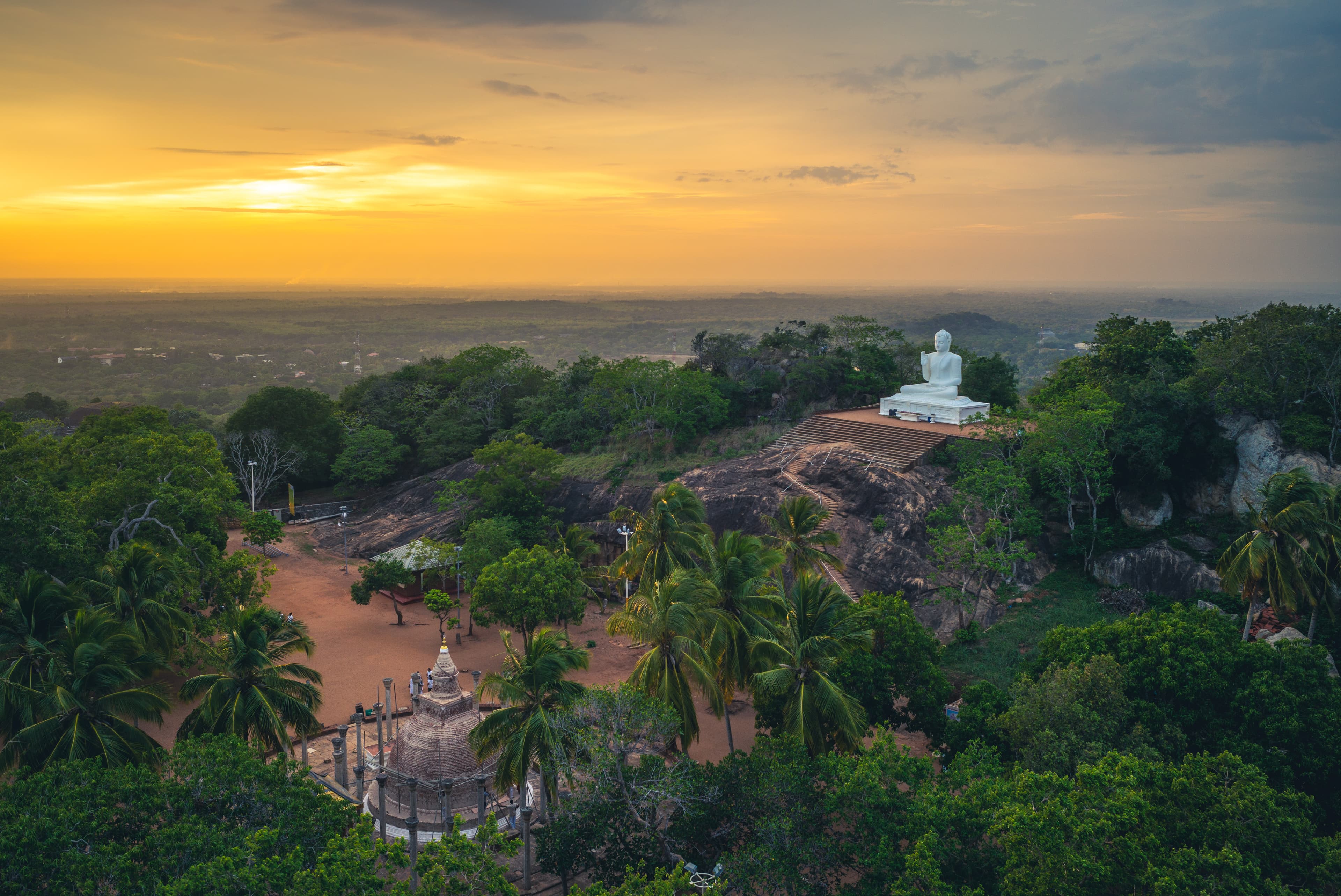 Mihintale ancient stupa at dusk in Anuradhapura Sri Lanka